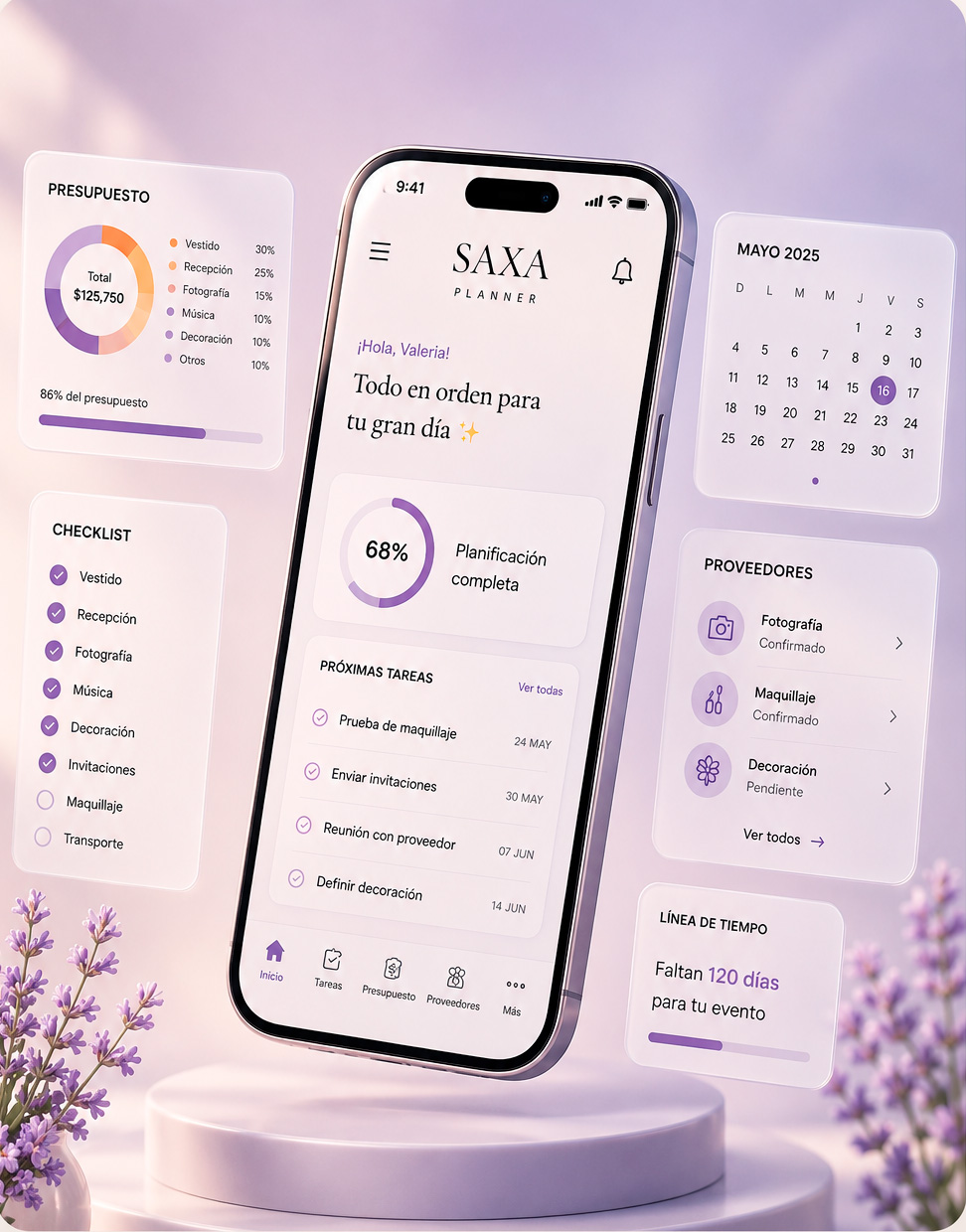 SAXA Planner para organizar eventos